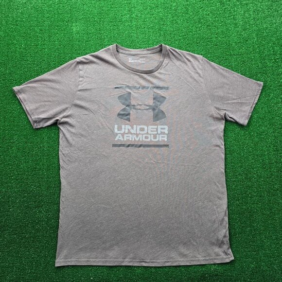Under Armour Tshirt Mens Large Gray Short Sleeve HeatGear Activewear Gym Workout - Picture 1 of 6